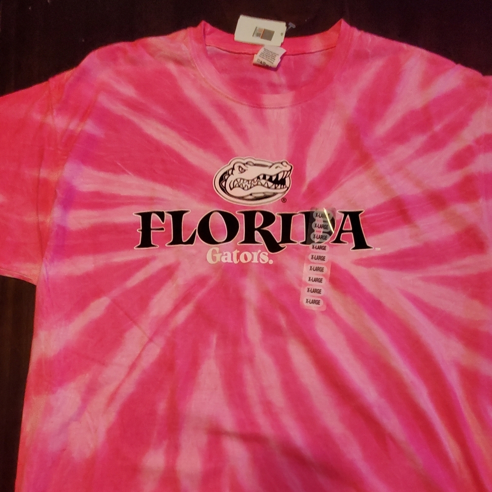 New Florida Gators Womens Tie-Dye T-Shirt - Pink Size XL & 2XL